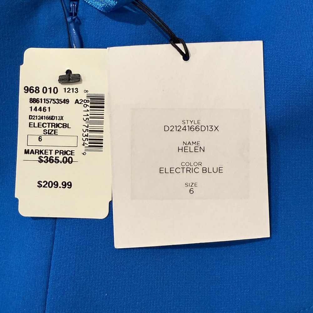 Diane Von Furstenberg Electric Blue Cap-Sleeve “Helen” Sheath Dress | NWT - Picture 6 of 7